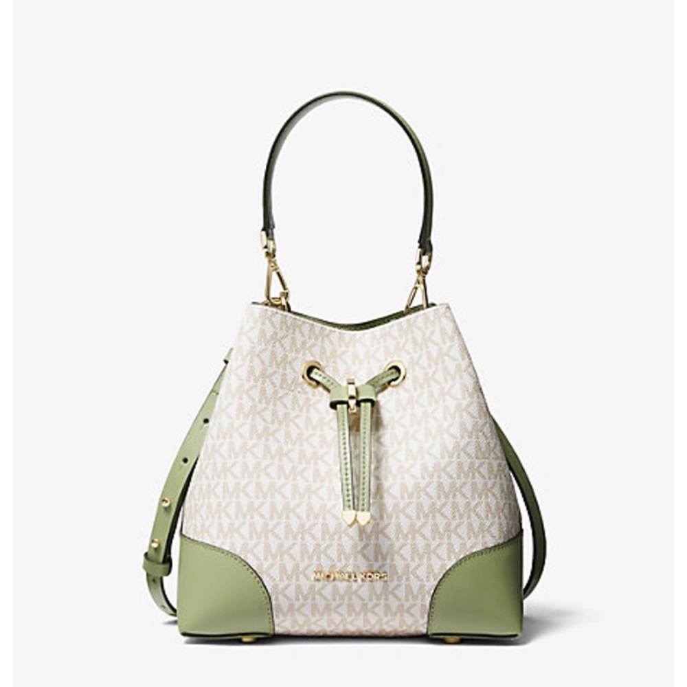 Mercer Gallery Small Logo Shoulder Bag in Light Sage
